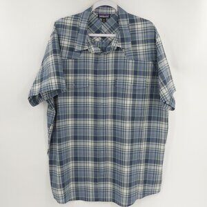 Patagonia Men's XXL Plaid Short-Sleeve Snap Closure Shirt Lightweight Vented